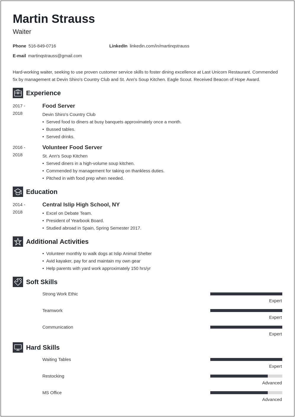 Free Example Resumes For Jobs