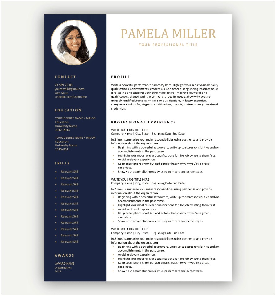 Free Fillable Resume Templates Download