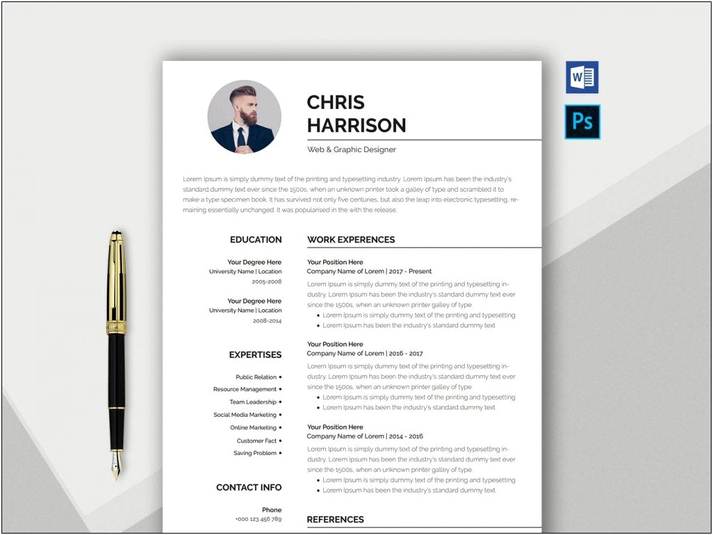 Free Format For Professional Resume