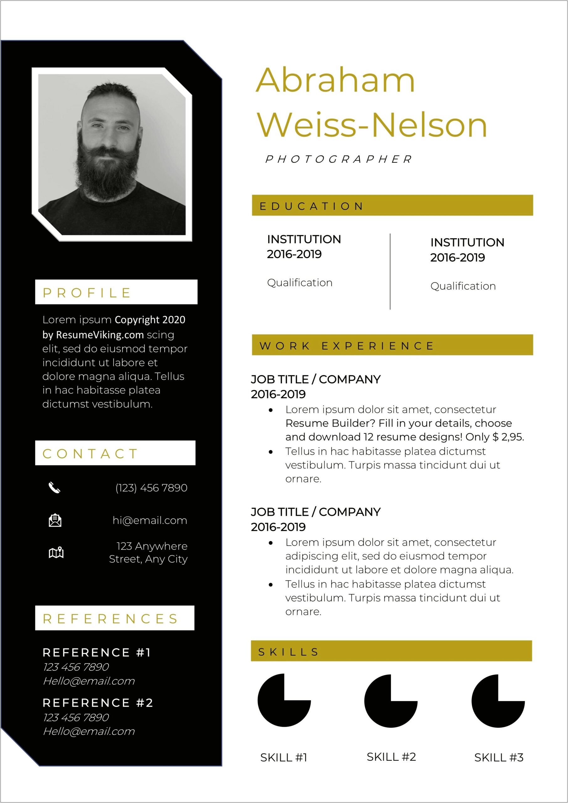 Free Format For Resume 2019