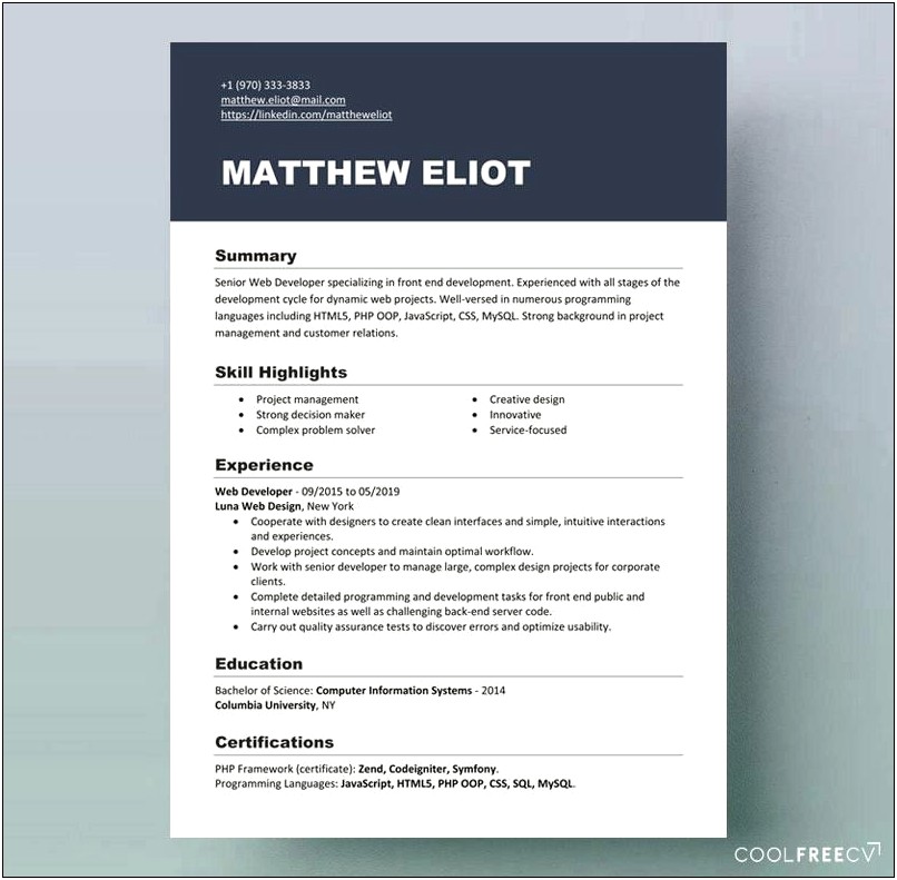 Free High Quality Resume Templates