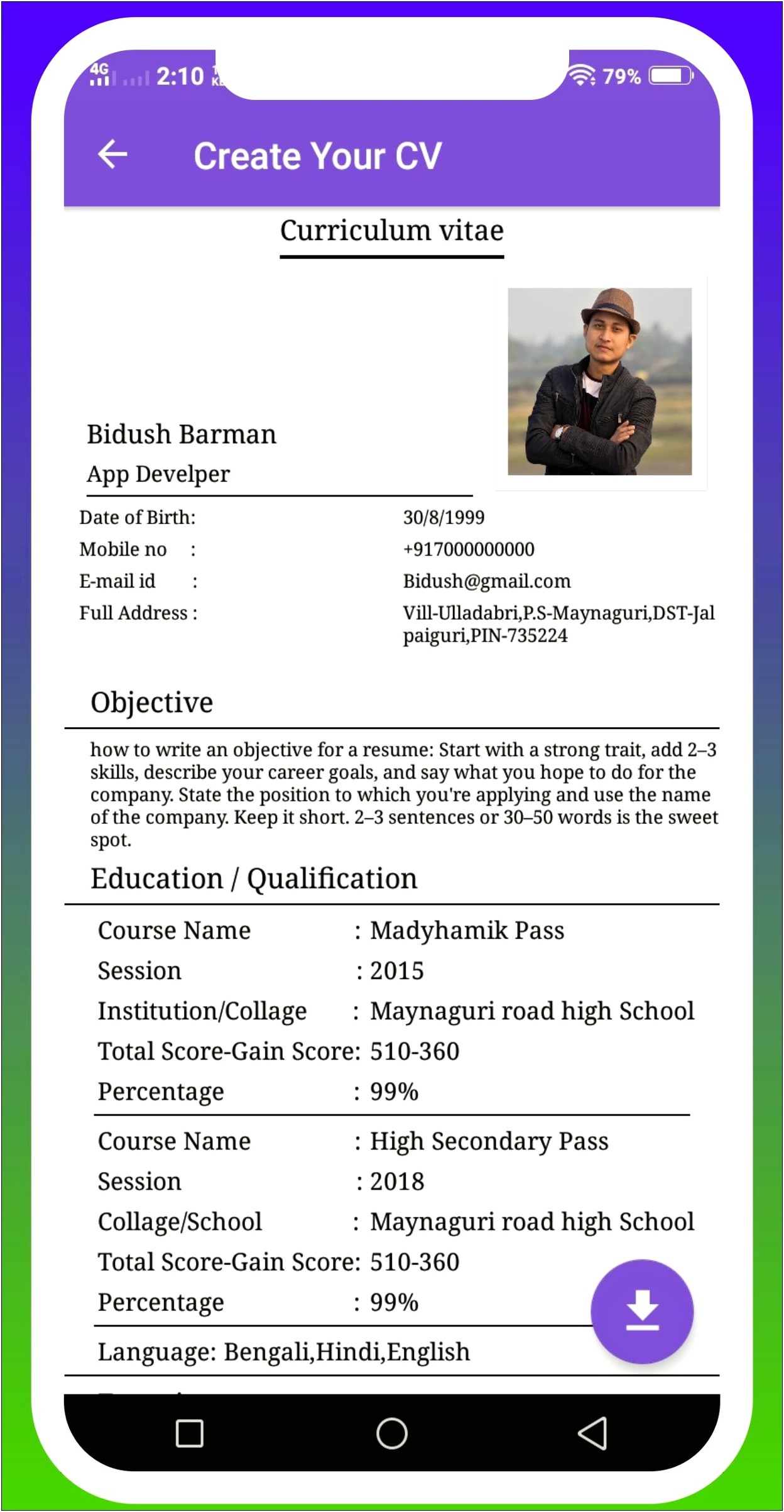 Free High School Resume Maker