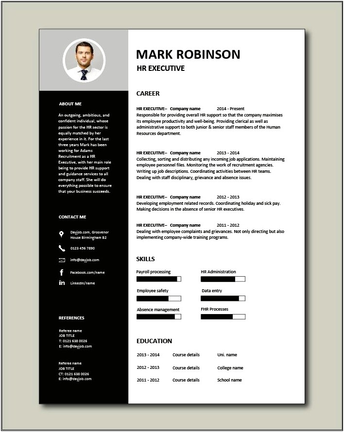 Free Hr Director Resume Template