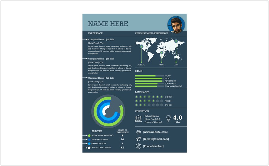 Free Infographic Resume Template Microsoft Word