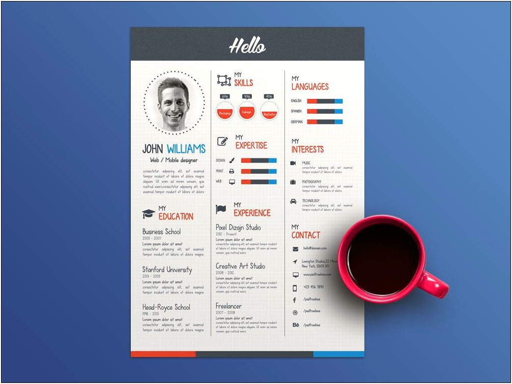 Free Infographic Resume Template Psd