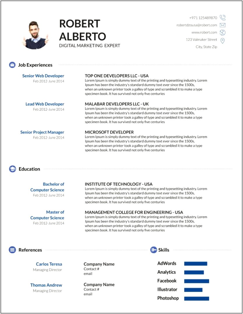 Free Microsoft Resume Format With Photo