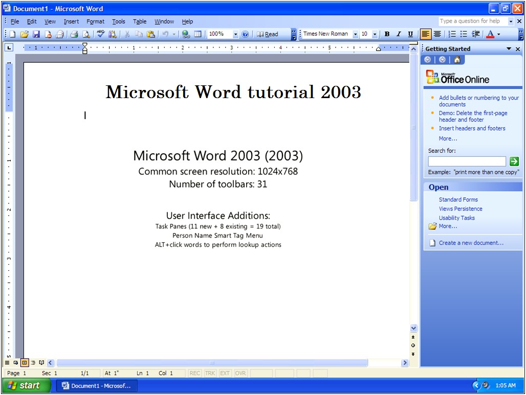 Free Microsoft Word 2003 Resume Templates