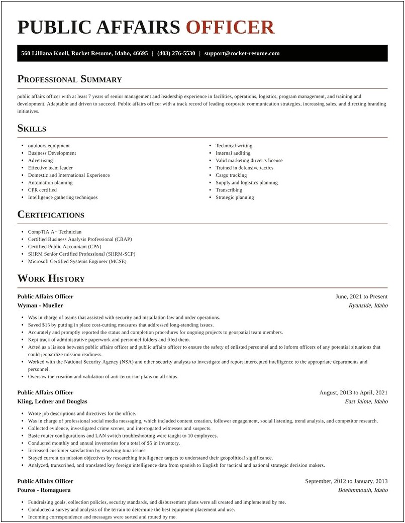 Free Military Enlisted Crew Chief Resume Templates