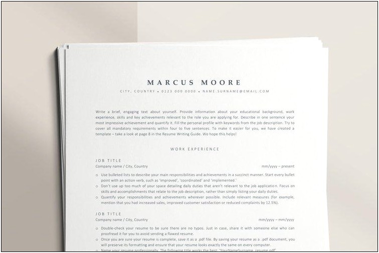 Free Minimalist And Clean Resume Template