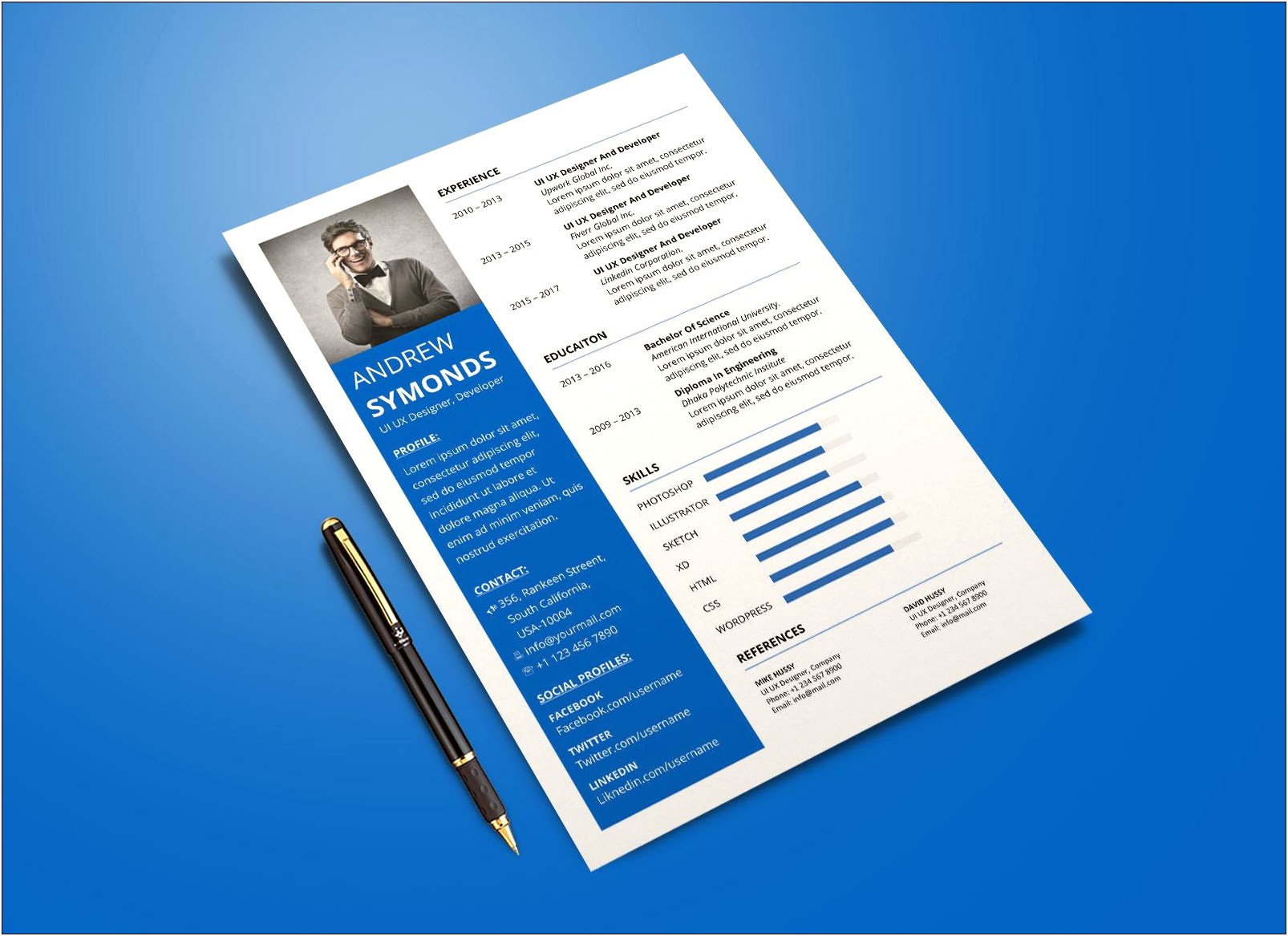 Free Modern Functional Resume Template Doc