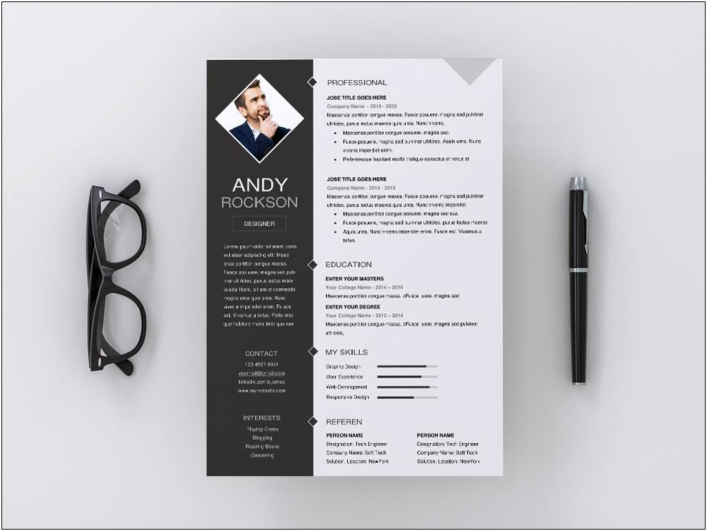 Free Modern Resume Template With Photo