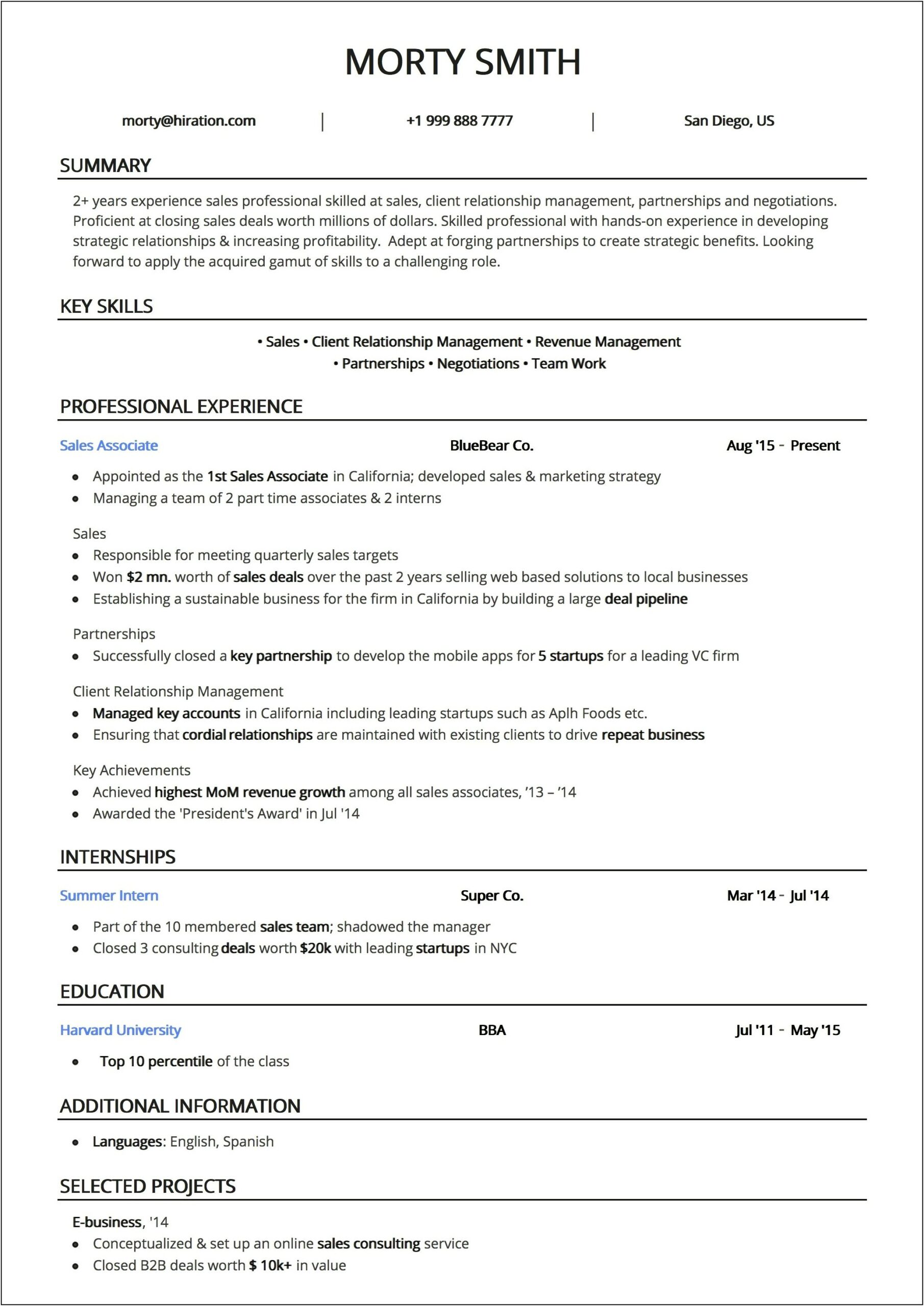 Free Most Professional Resume Templates