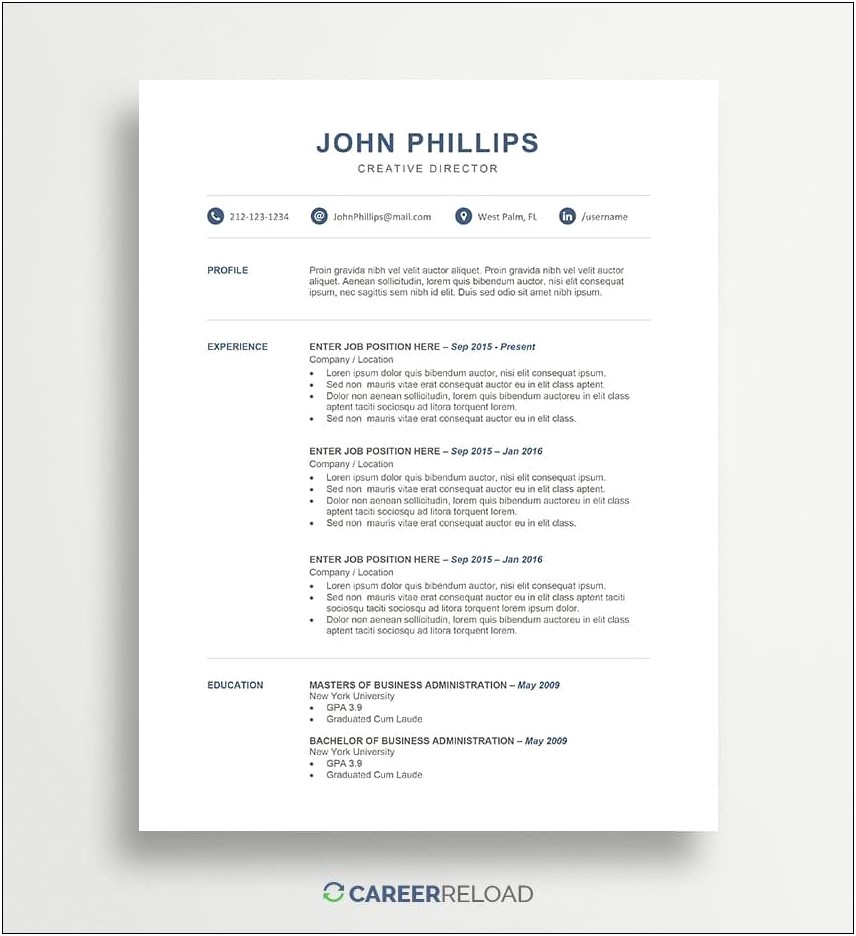 Free Ms.word Resume And Cv Template