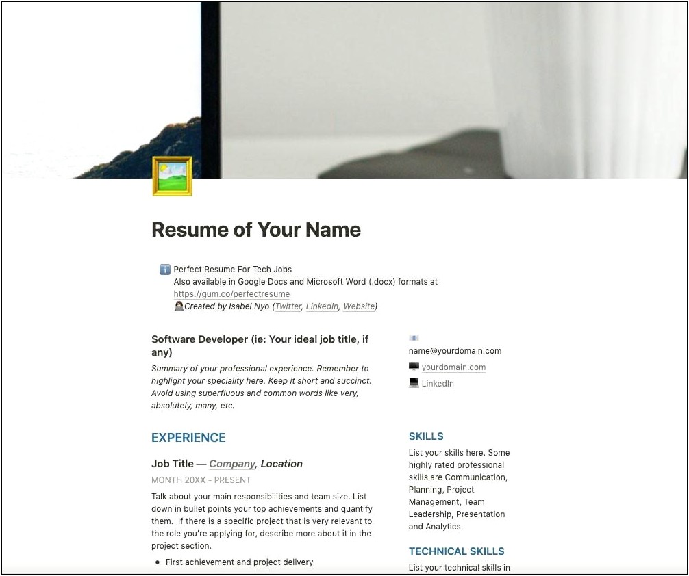 Free Online Resume Templates No Credit Card