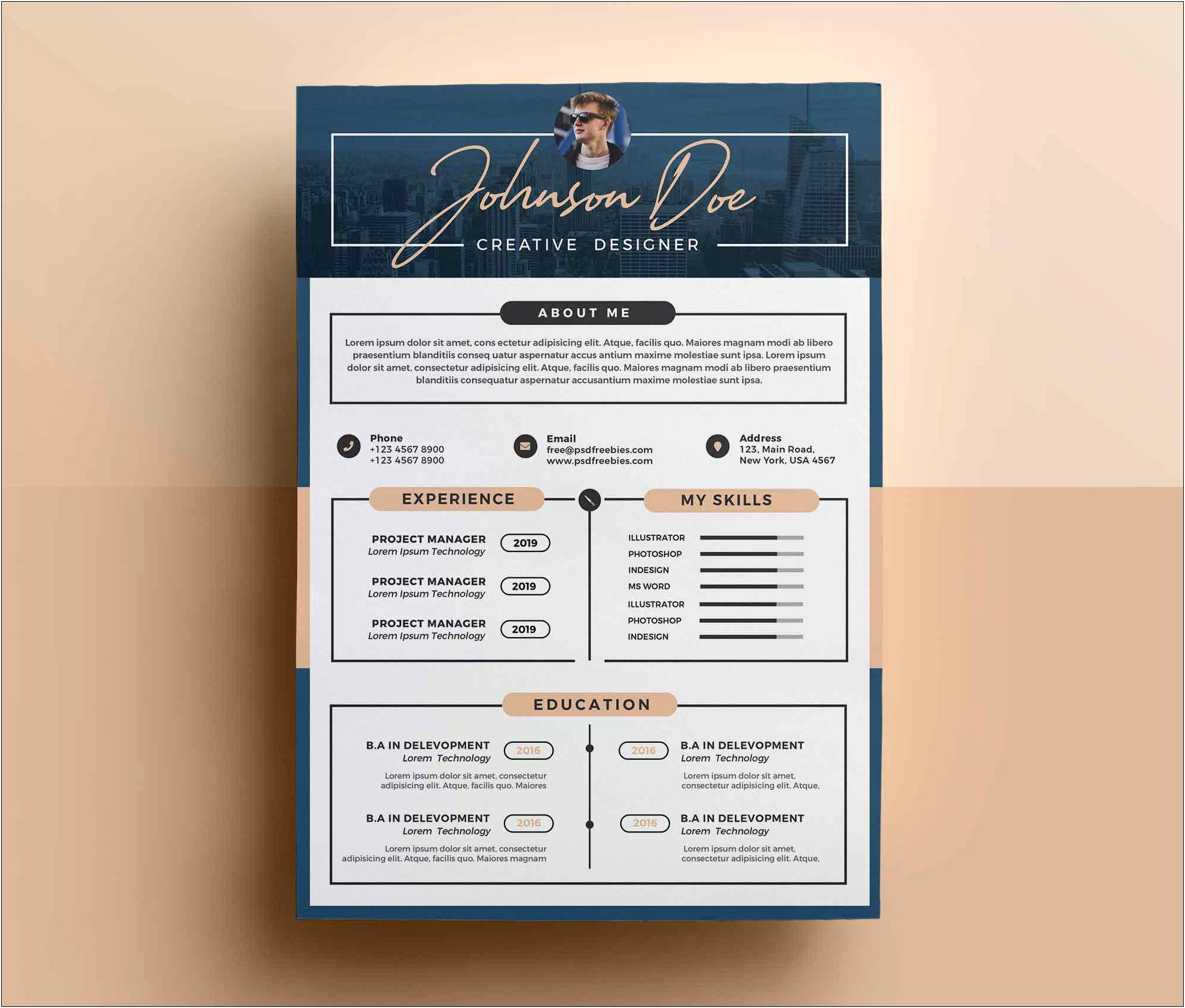 Free Photoshop Templates For Resume