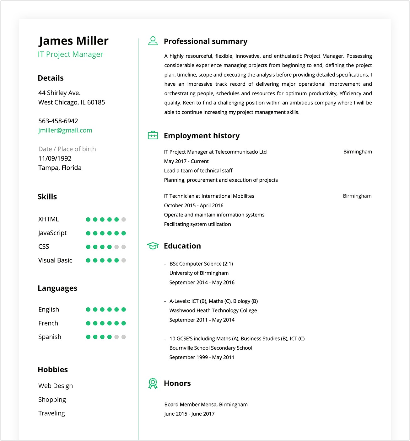 Free Printable Online Resume Creator
