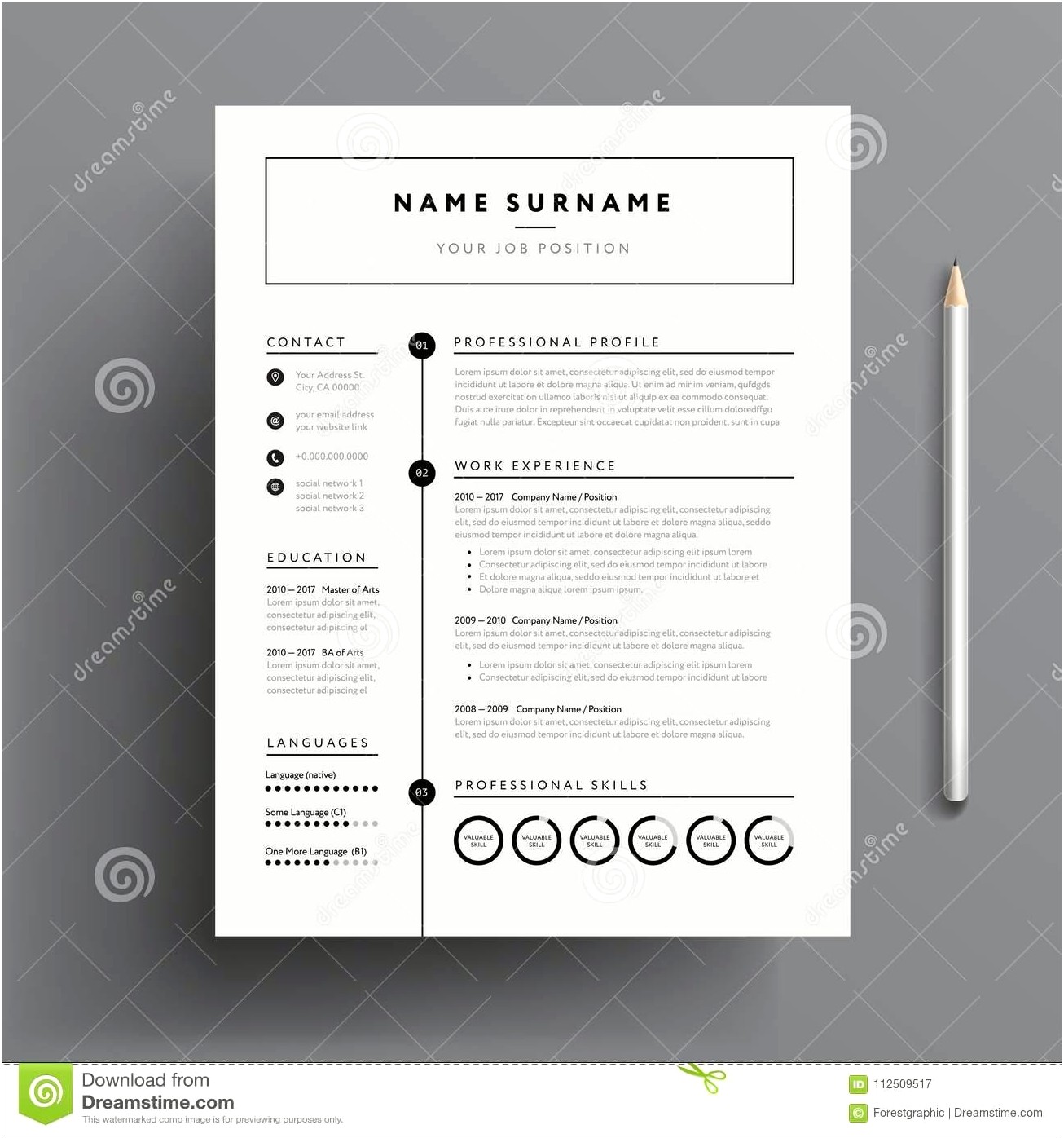 Free Professional Resume Template 2017