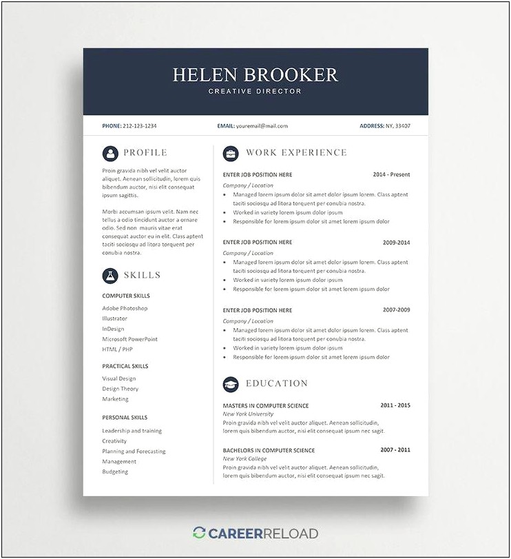Free Professional Resume Templates Downloads