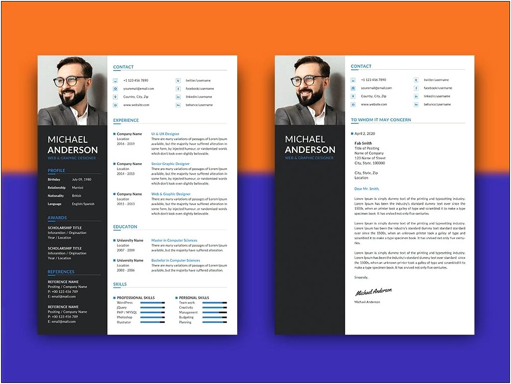 Free Professional Resume Templates With Photo