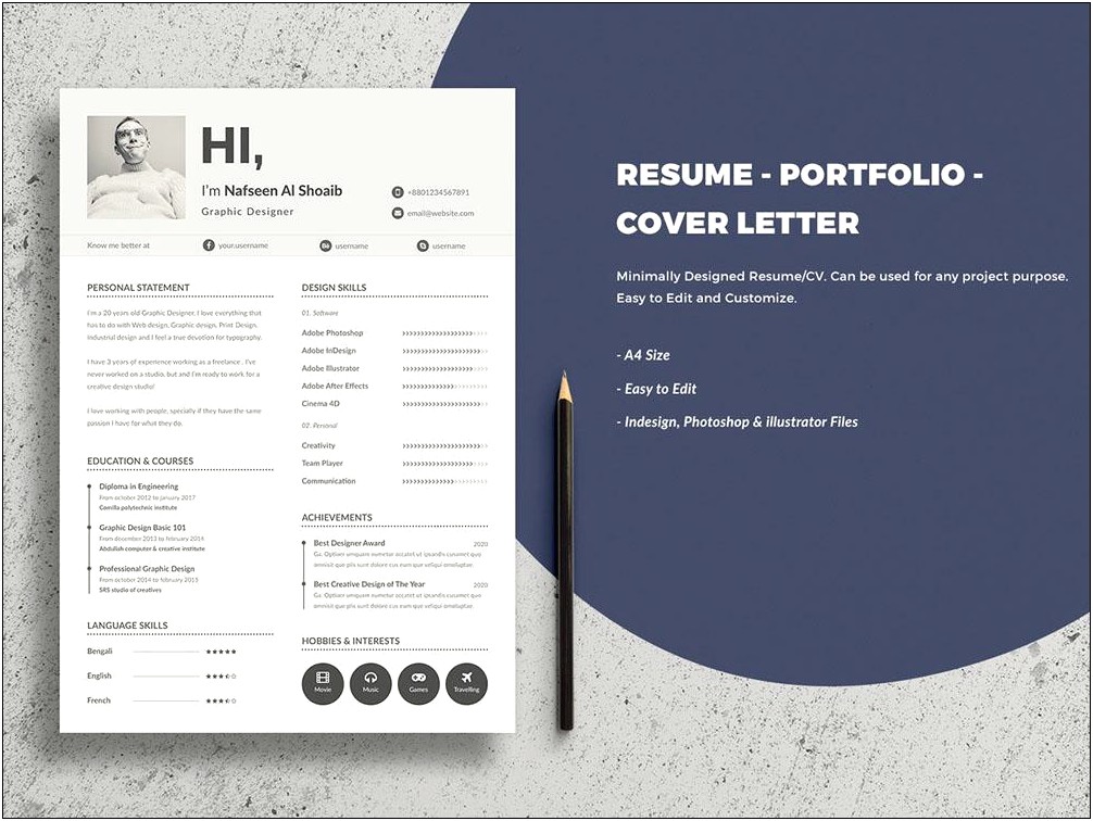 Free Psd Resume And Cover Letter Template