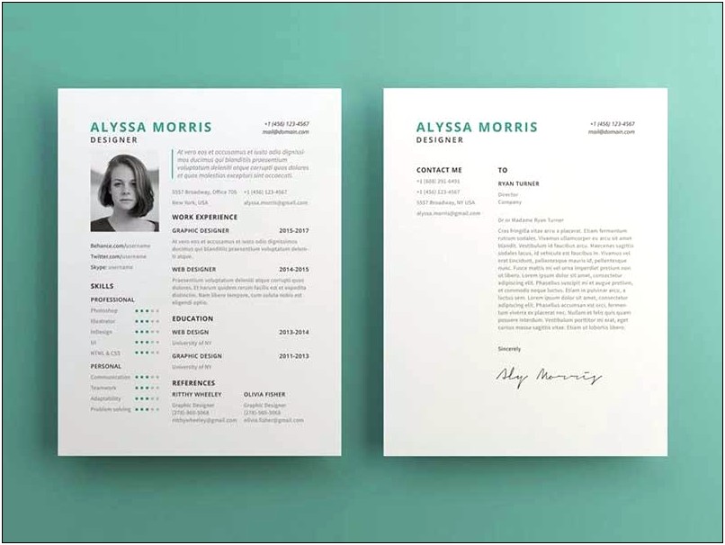Free Resume And Cover Letter Templates Psd