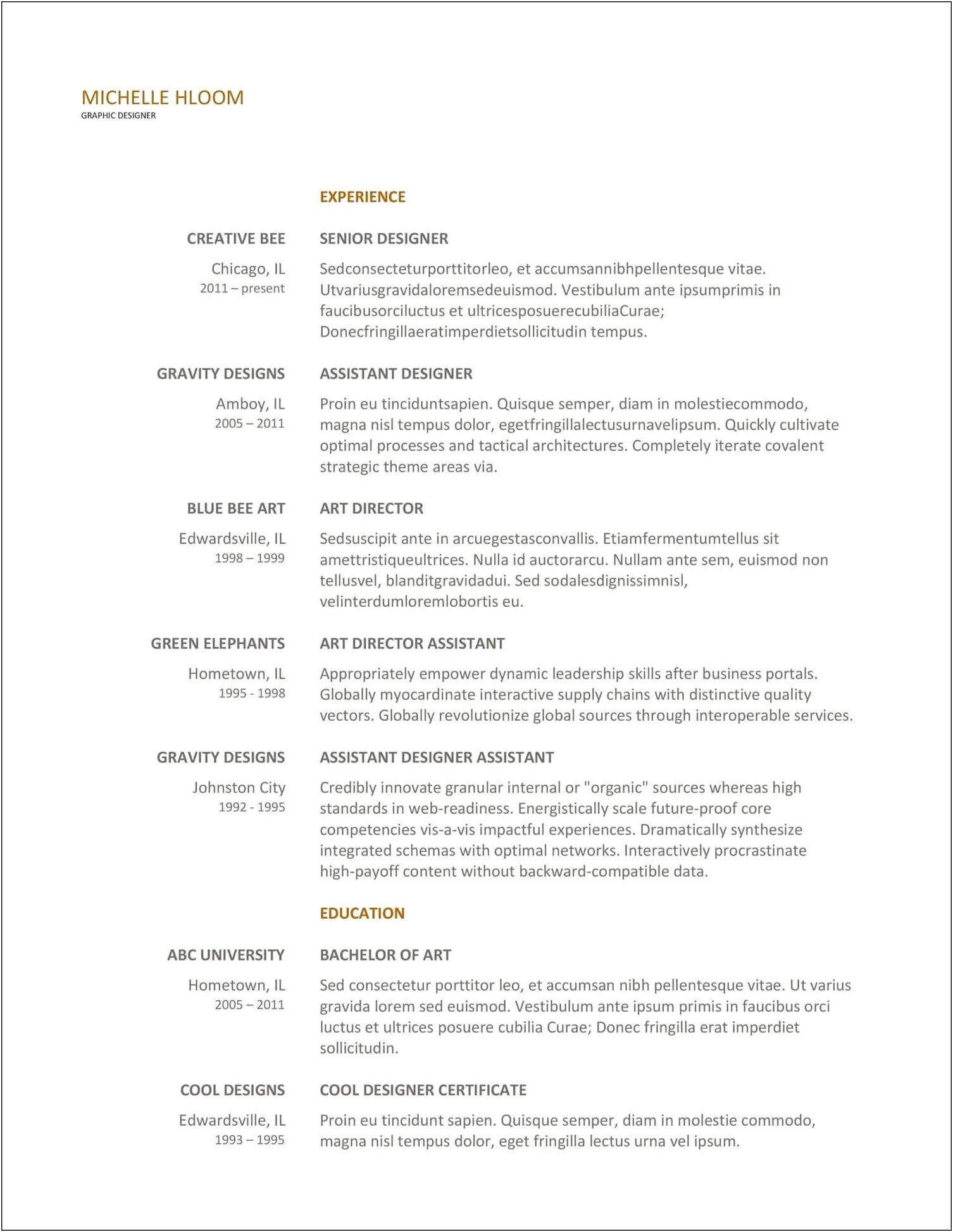 Free Resume Examples To Print
