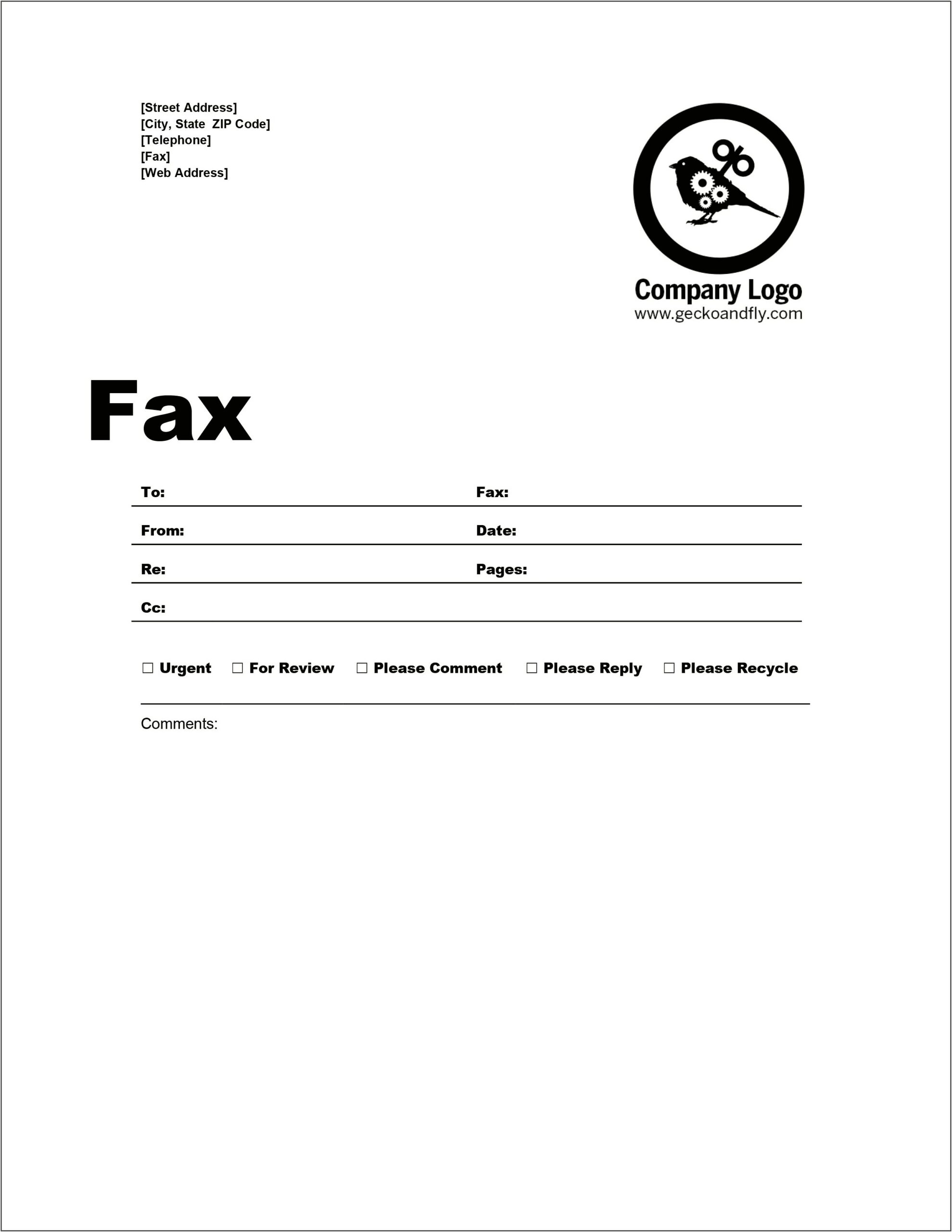 Free Resume Fax Cover Sheet Template