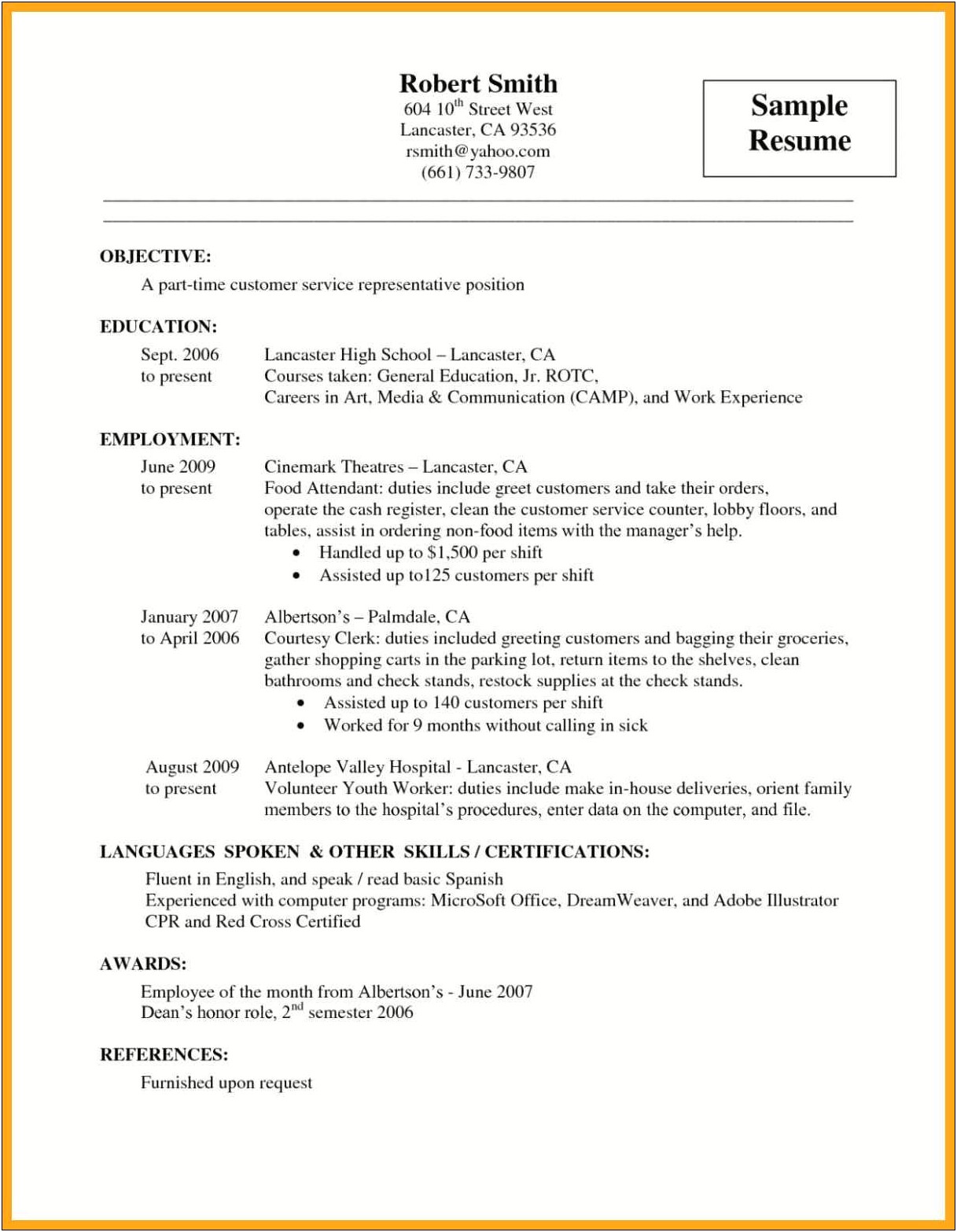Free Resume For Gas Station Attendant