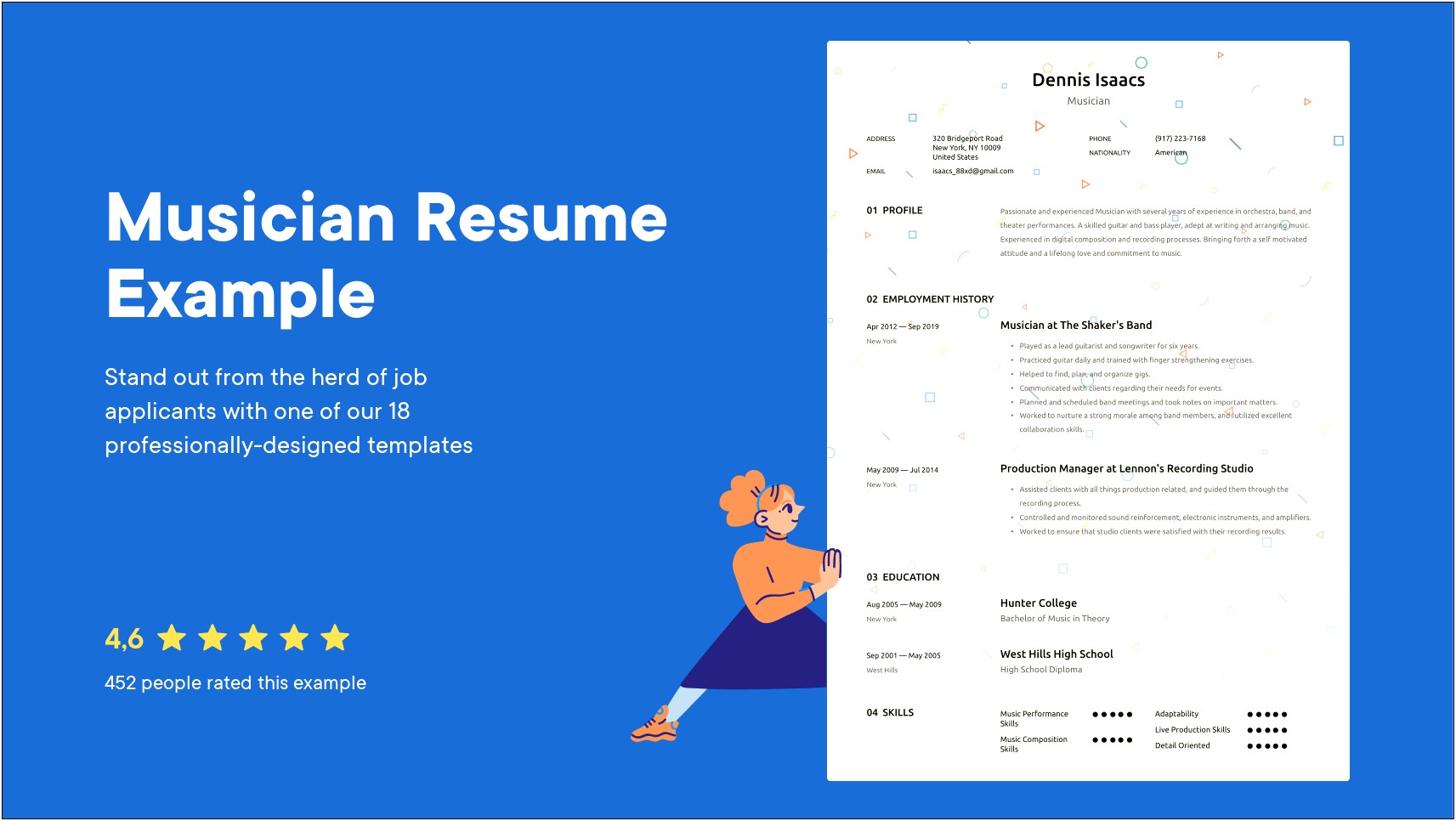 Free Resume For Professional Musician In Word Template