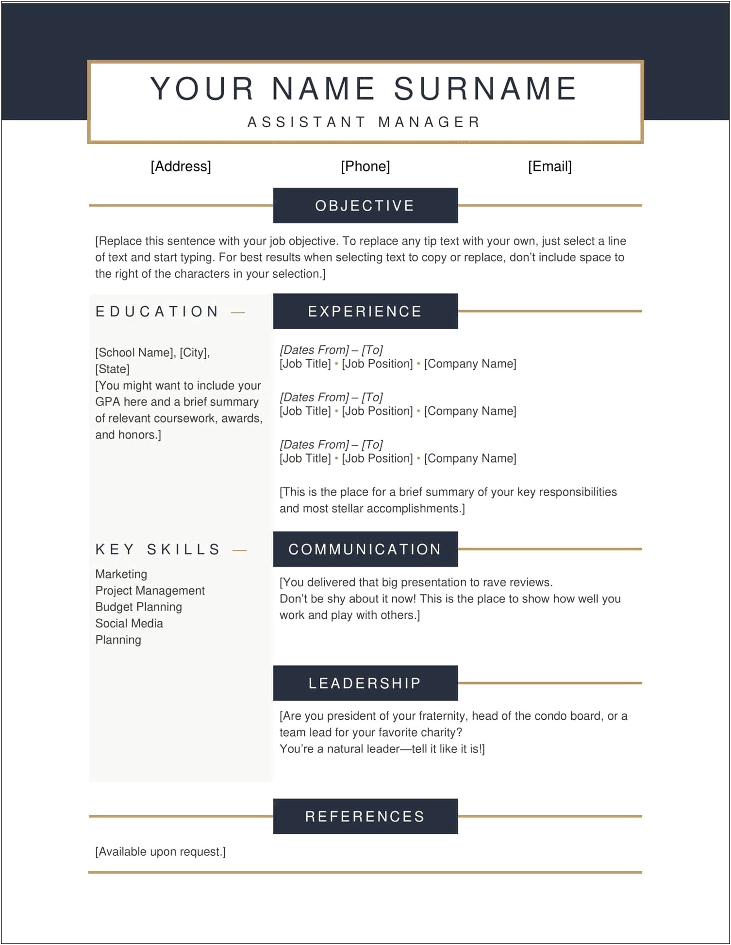 Free Resume Format For Freshers