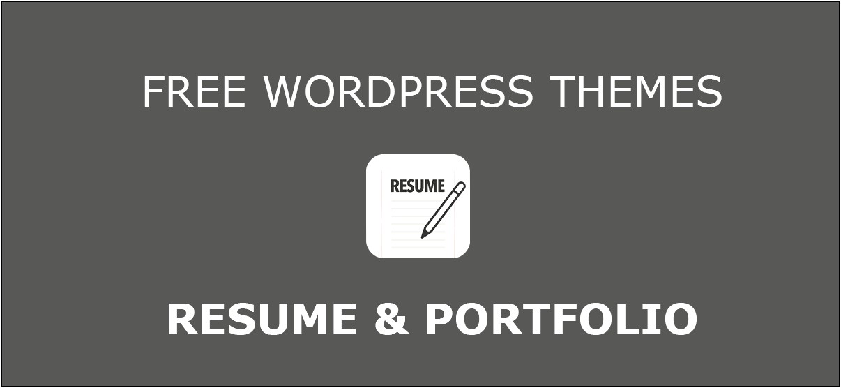 Free Resume Portfolio Wordpress Theme