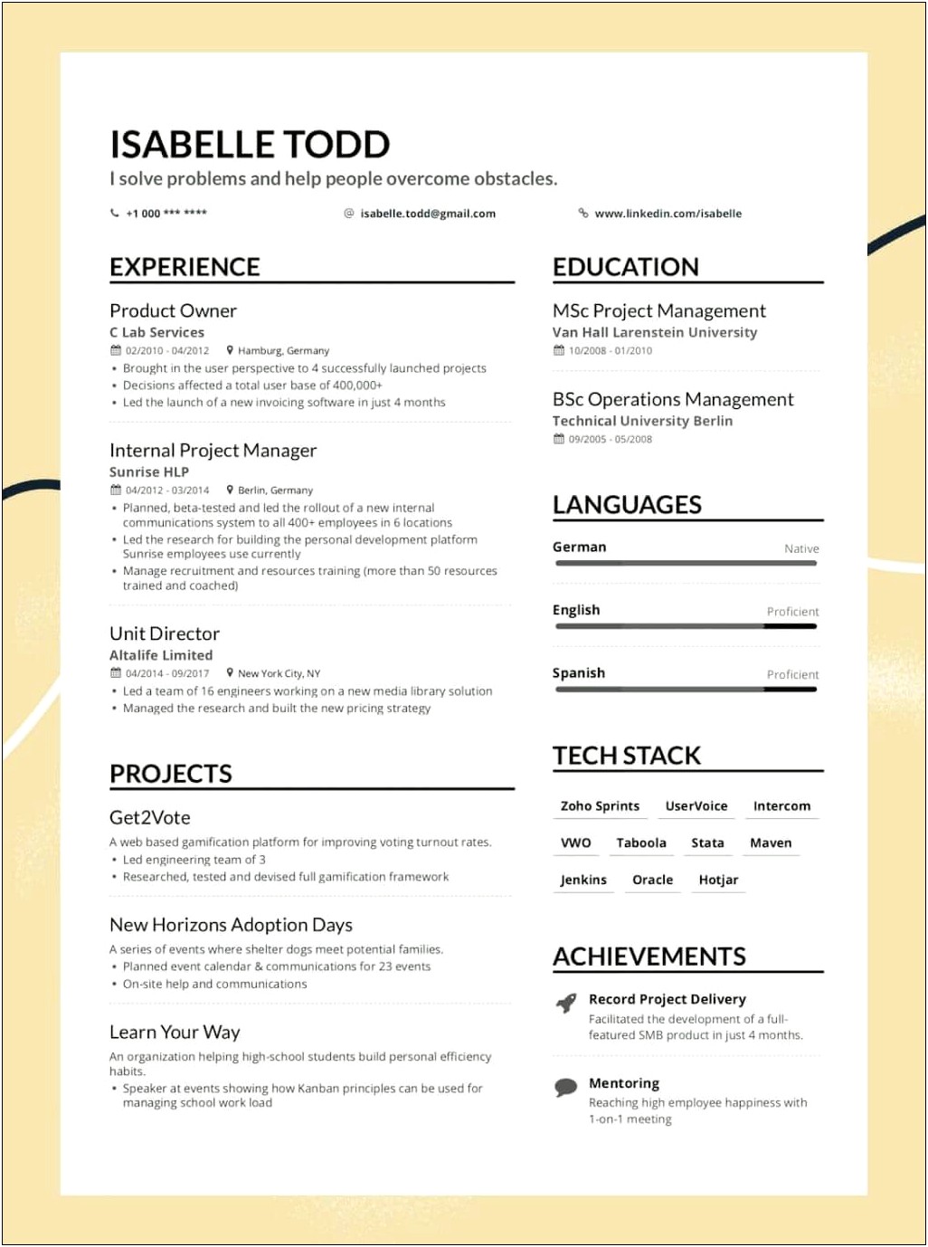 Free Resume Samples With Icons