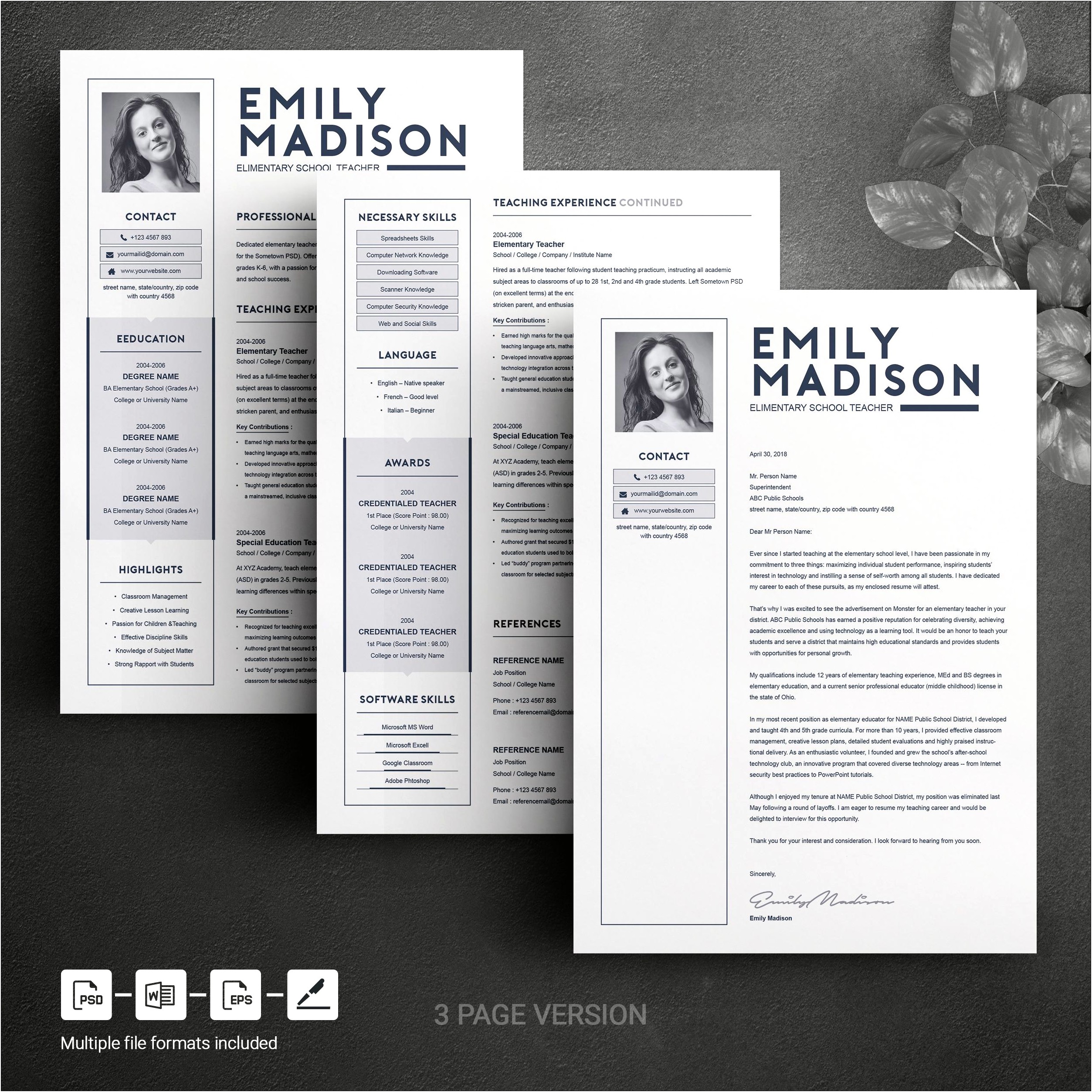 Free Resume Template 2 Pages