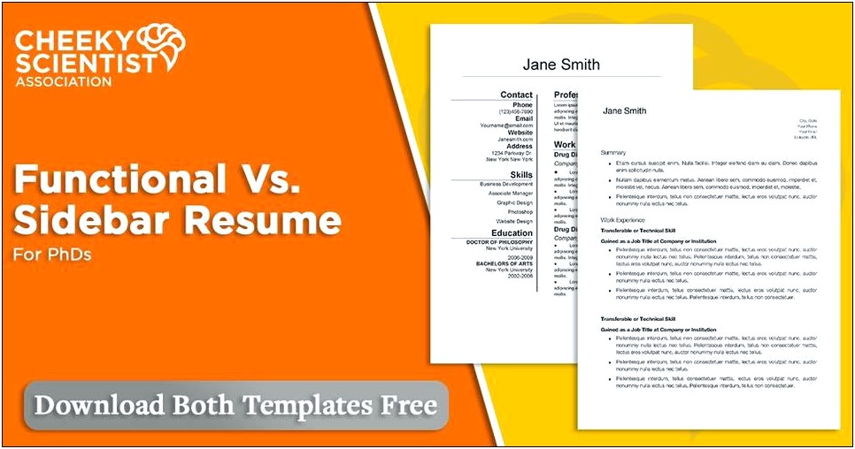 Free Resume Template Download With Sidebar