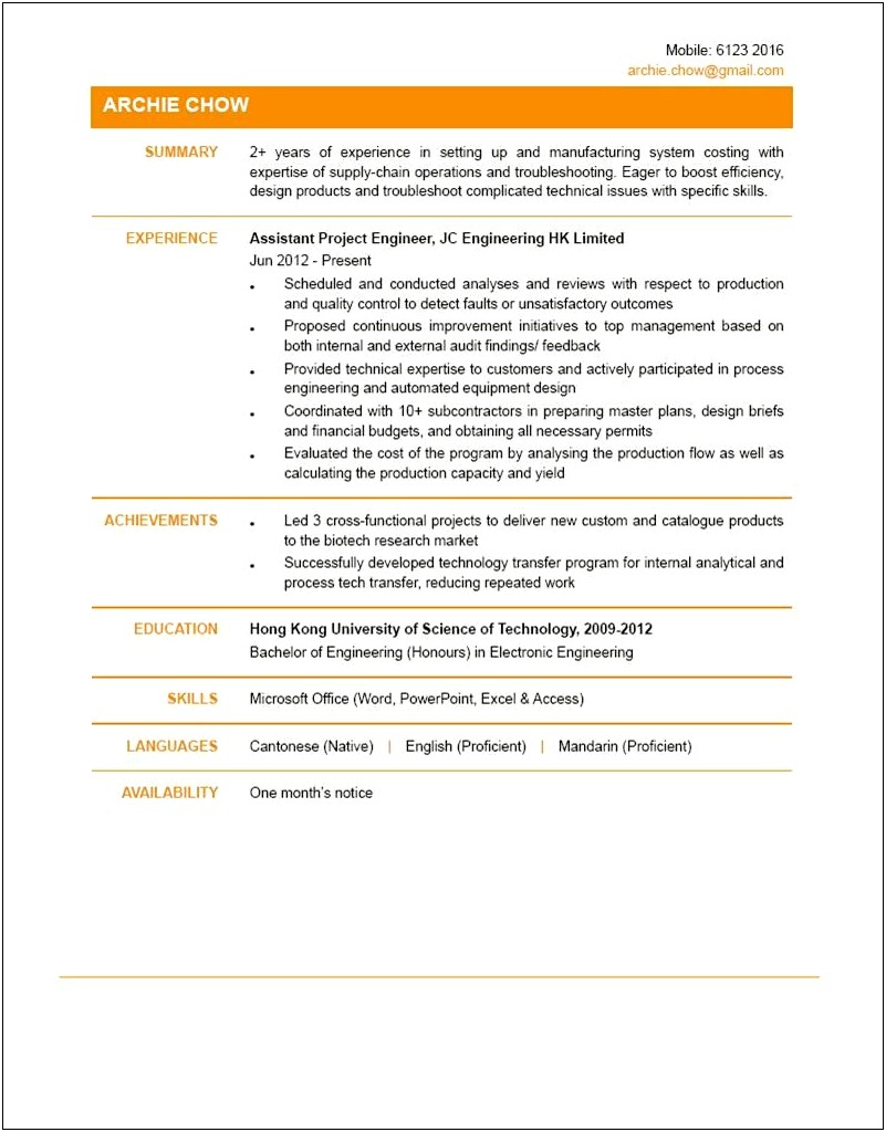 Free Resume Template For Director Of Engineering
