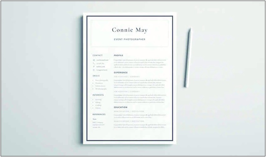 Free Resume Template For Indesign