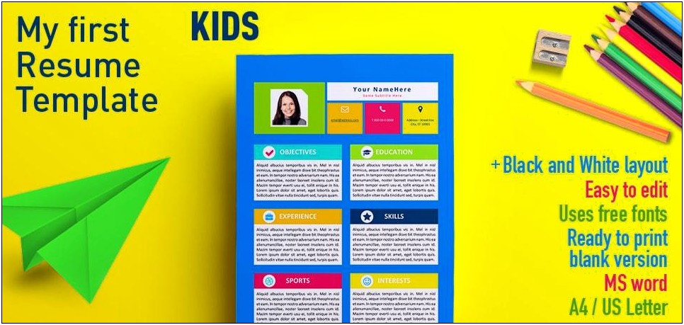 Free Resume Template For Kids