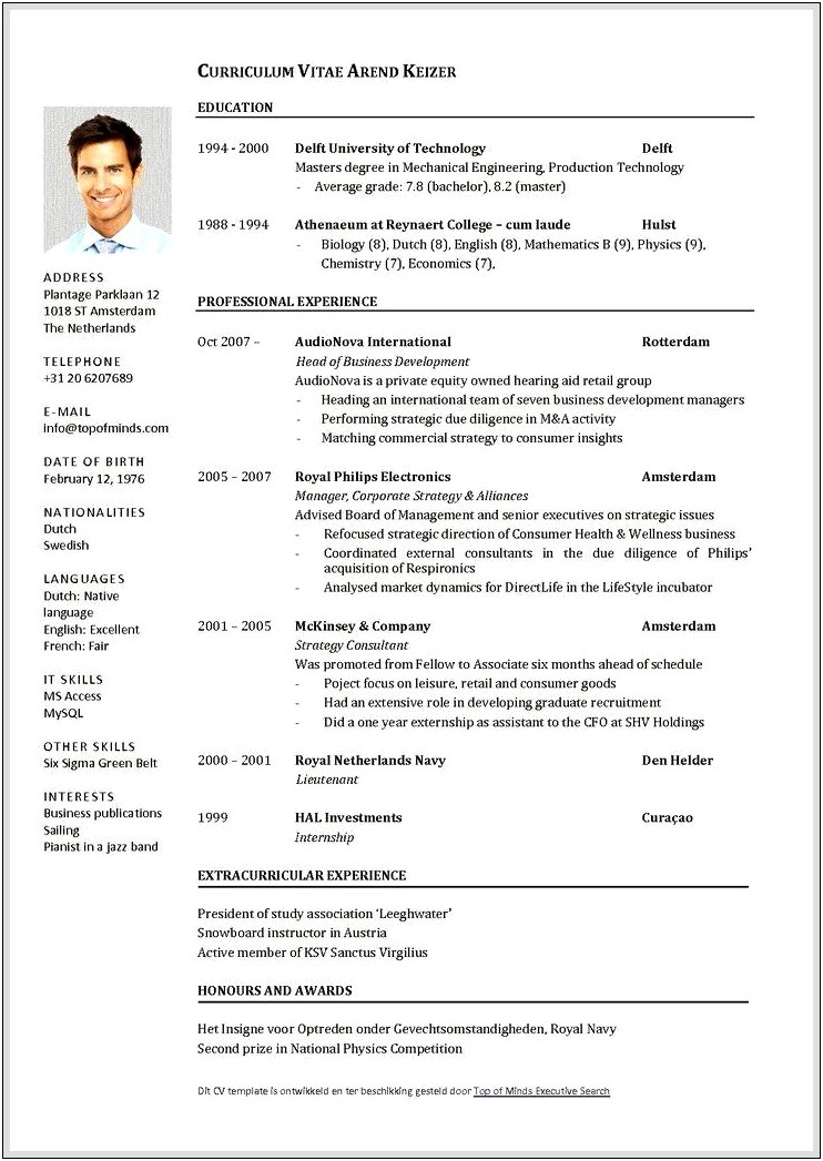 Free Resume Template For Libre 5.4
