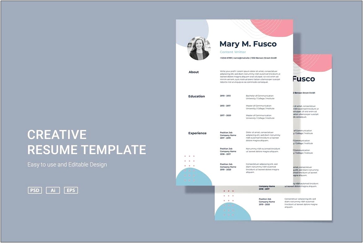 Free Resume Template With Sidebar For Skills