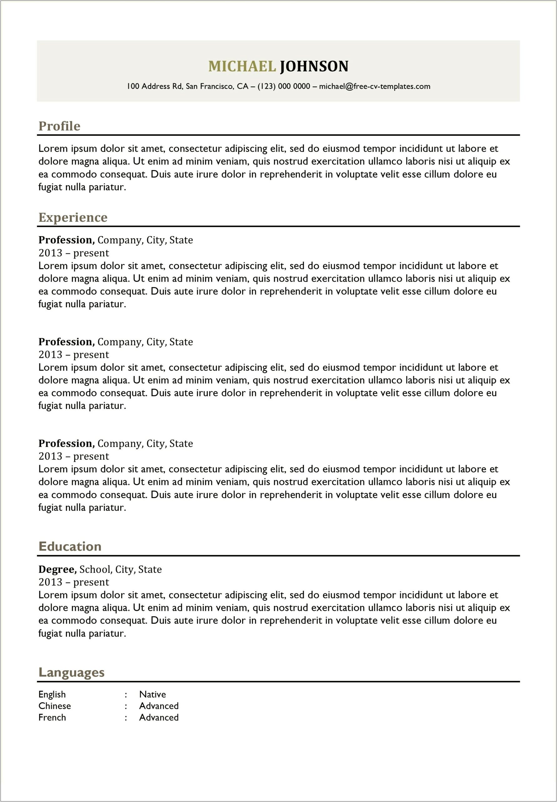 Free Resume Templates 2017 For Freshers