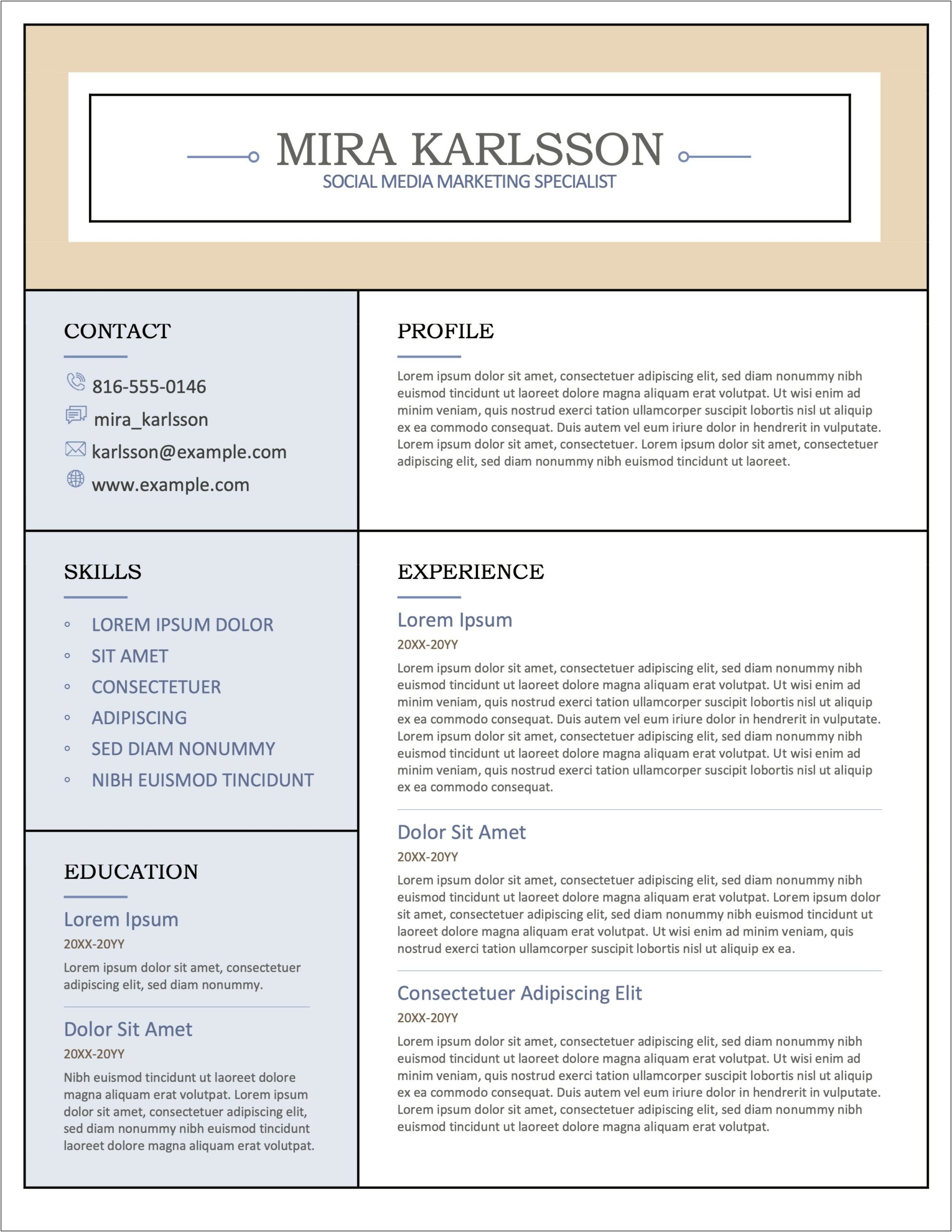 Free Resume Templates 2018 Open Office