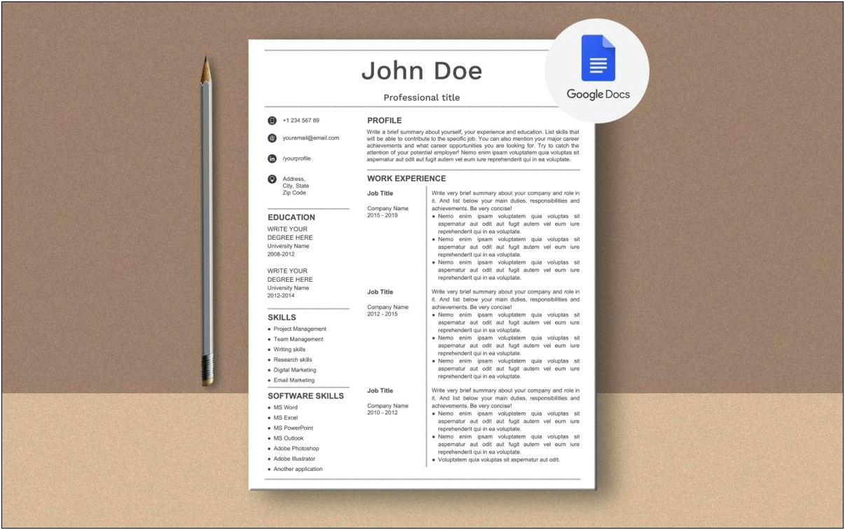 Free Resume Templates 2019 Google Docs
