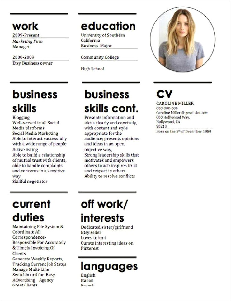 Free Resume Templates Business Owner