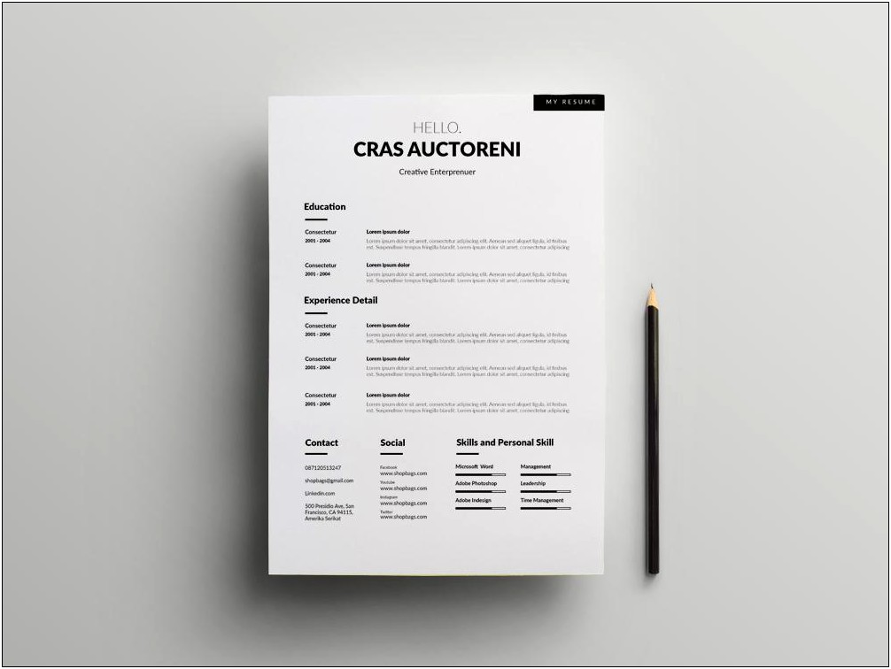 Free Resume Templates For Adobe Indesign