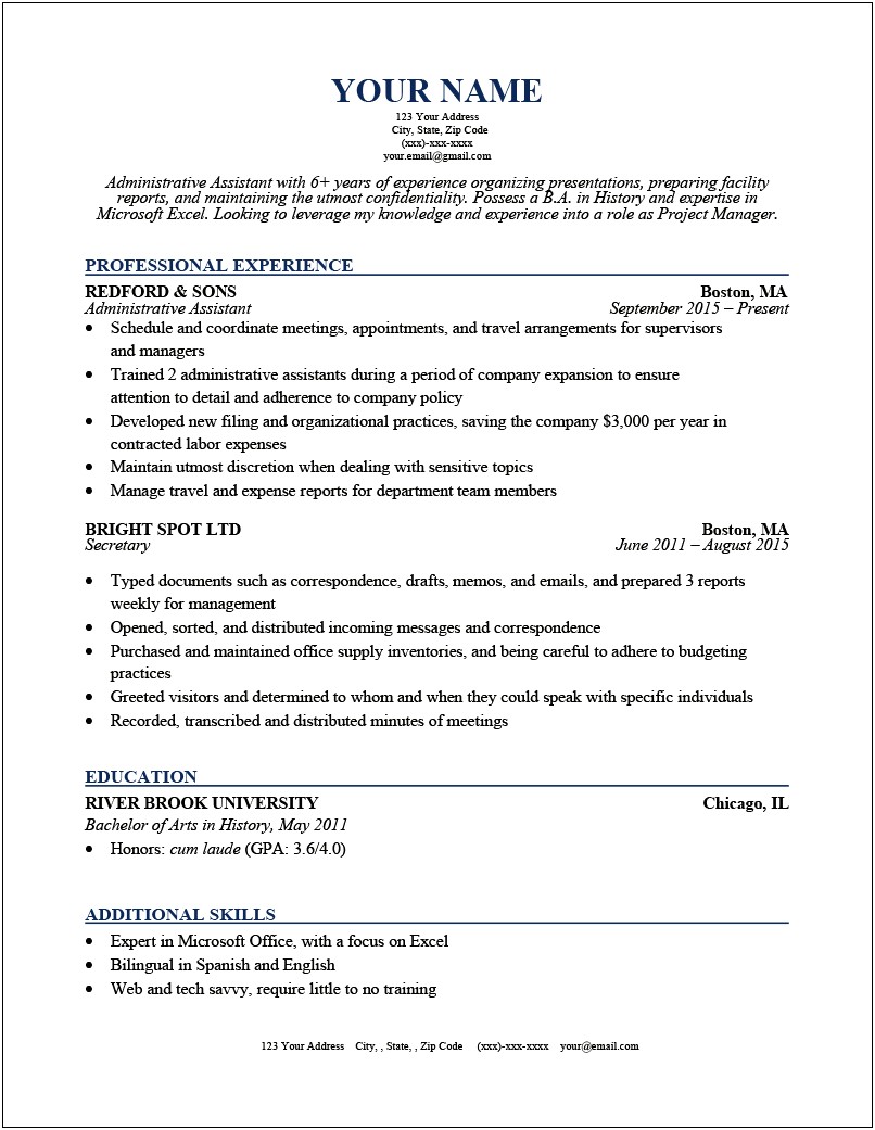 Free Resume Templates For Docs