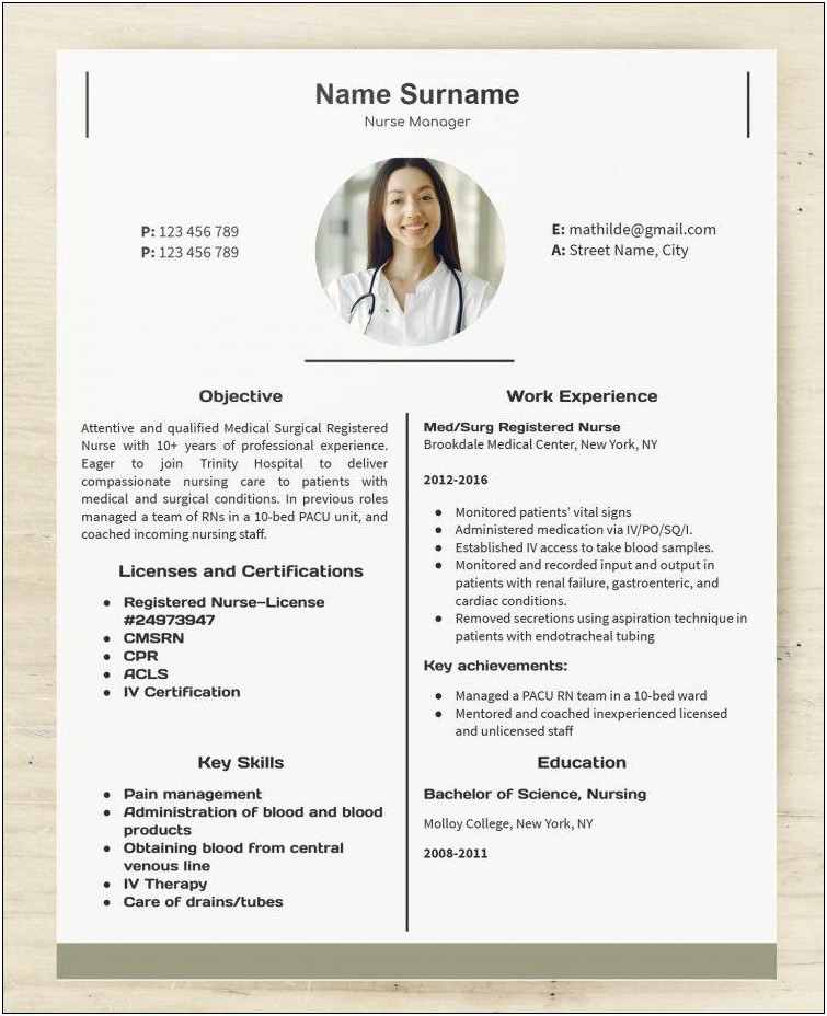 Free Resume Templates For Nurse To Download