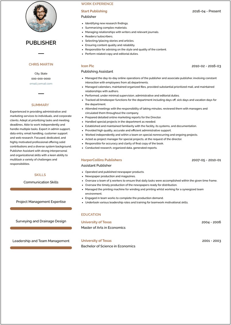 Free Resume Templates For Publisher