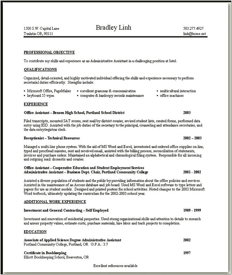 Free Resume Templates For Retail Workers