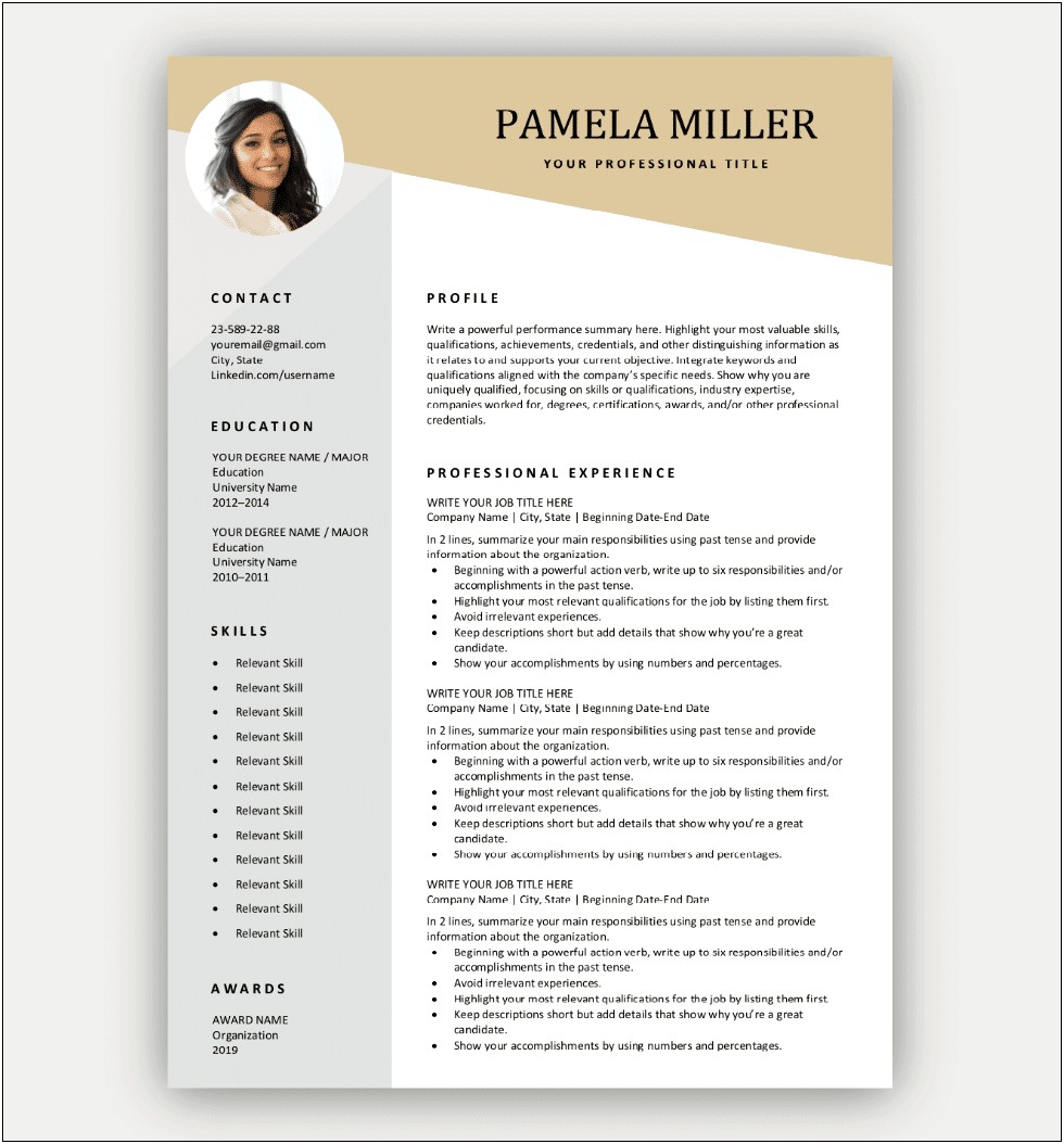Free Resume Templates Free Download For Microsoft Word