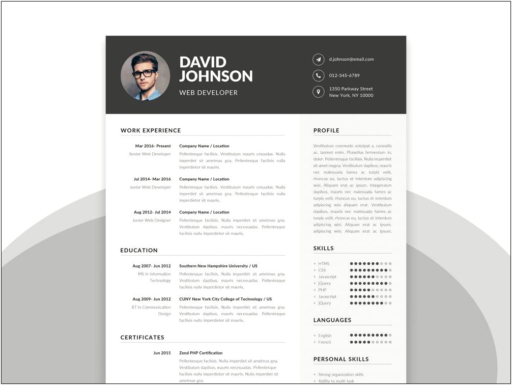 Free Resume Templates In Word 2007